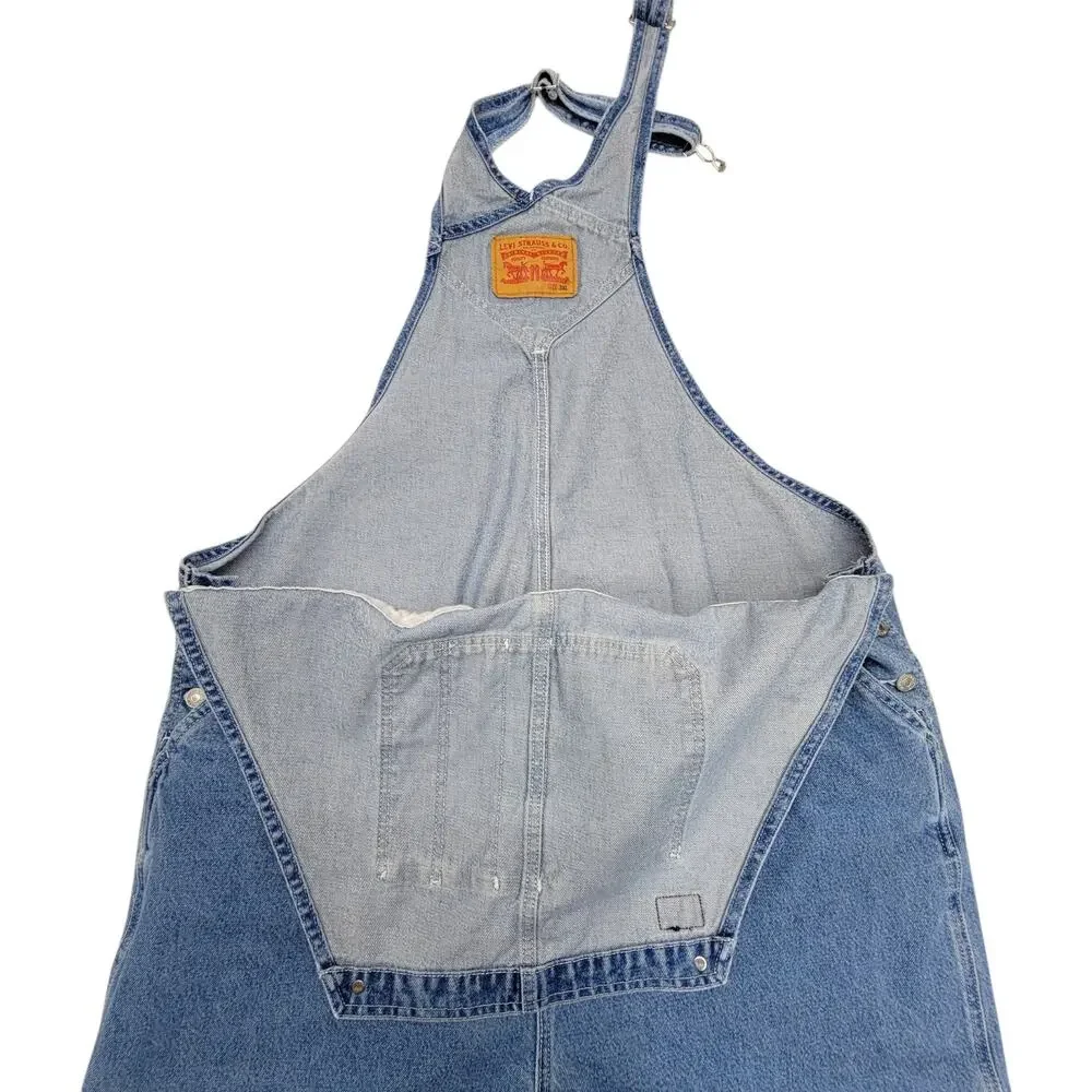 Levi's Blue Denim Bib Overalls Mens 3XL Carpenter Workwear Loose Fit Jeans